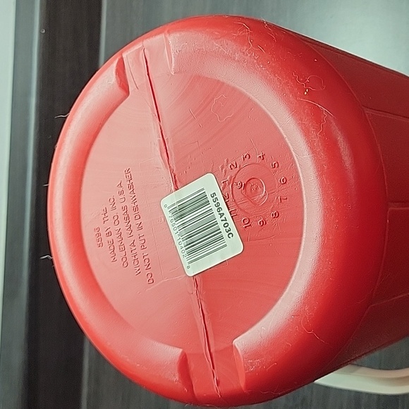 Vintage Coleman Polylite 1 One Gallon Water Cooler Jug #5596 Red  White 1995 - Picture 7 of 7